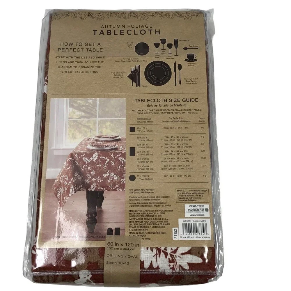 AUTUMN FOLIAGE OBLONG/OVAL‎ TABLECLOTH 60